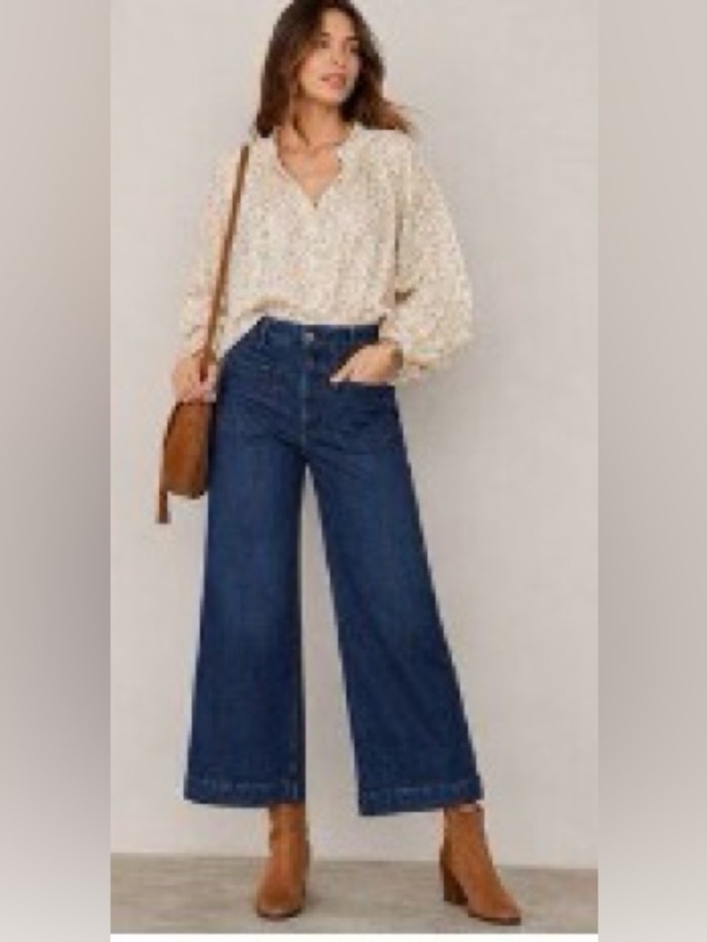 MAEVE By Anthropologie The Colette Crop Wide-Leg Jeans Women's Size 26